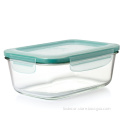 shockproof borosilicate glass container with plastic lid